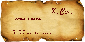 Kozma Cseke névjegykártya