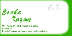 cseke kozma business card